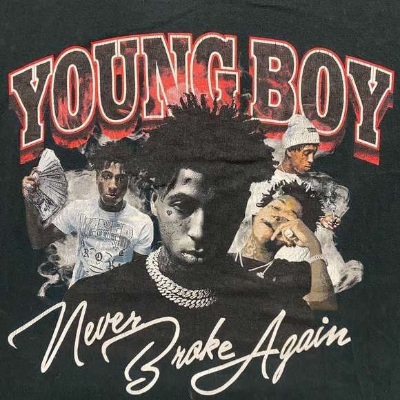 NBA YoungBoy Never Broke Again Drill Trap Rap Black Tee - Picture 3 of 5
